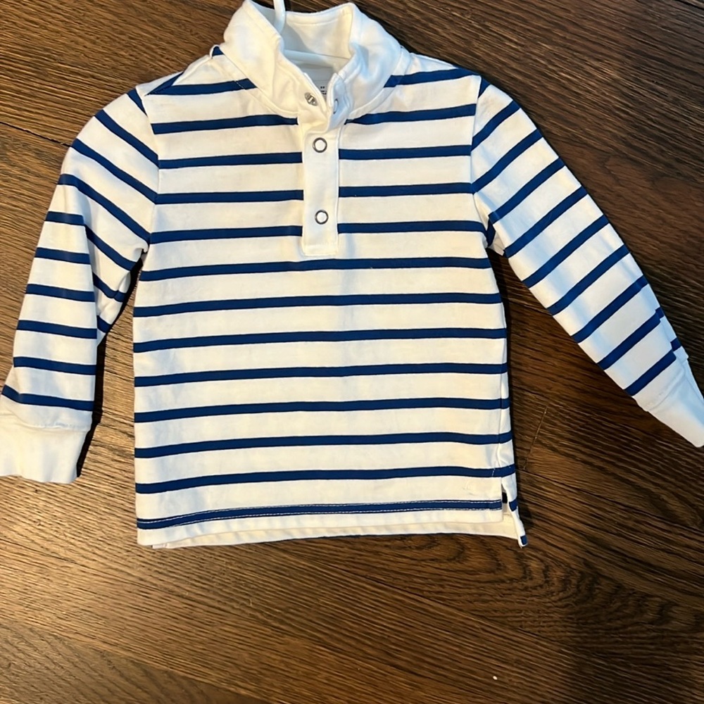 Janie and Jack 2T white and blue button shirt